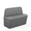 Folio booth sofa – grey acoustic add-on sofa, front three-quarter view