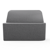 Folio booth sofa – grey acoustic add-on sofa, front view