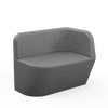 Folio Solo Booth Sofa – grey acoustic add-on sofa, front three-quarter view
