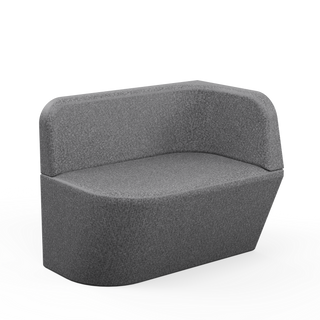 Folio Solo Booth Sofa – grey acoustic add-on sofa, front three-quarter view