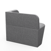 Folio Solo Booth Sofa – grey acoustic add-on sofa, rear three-quarter view