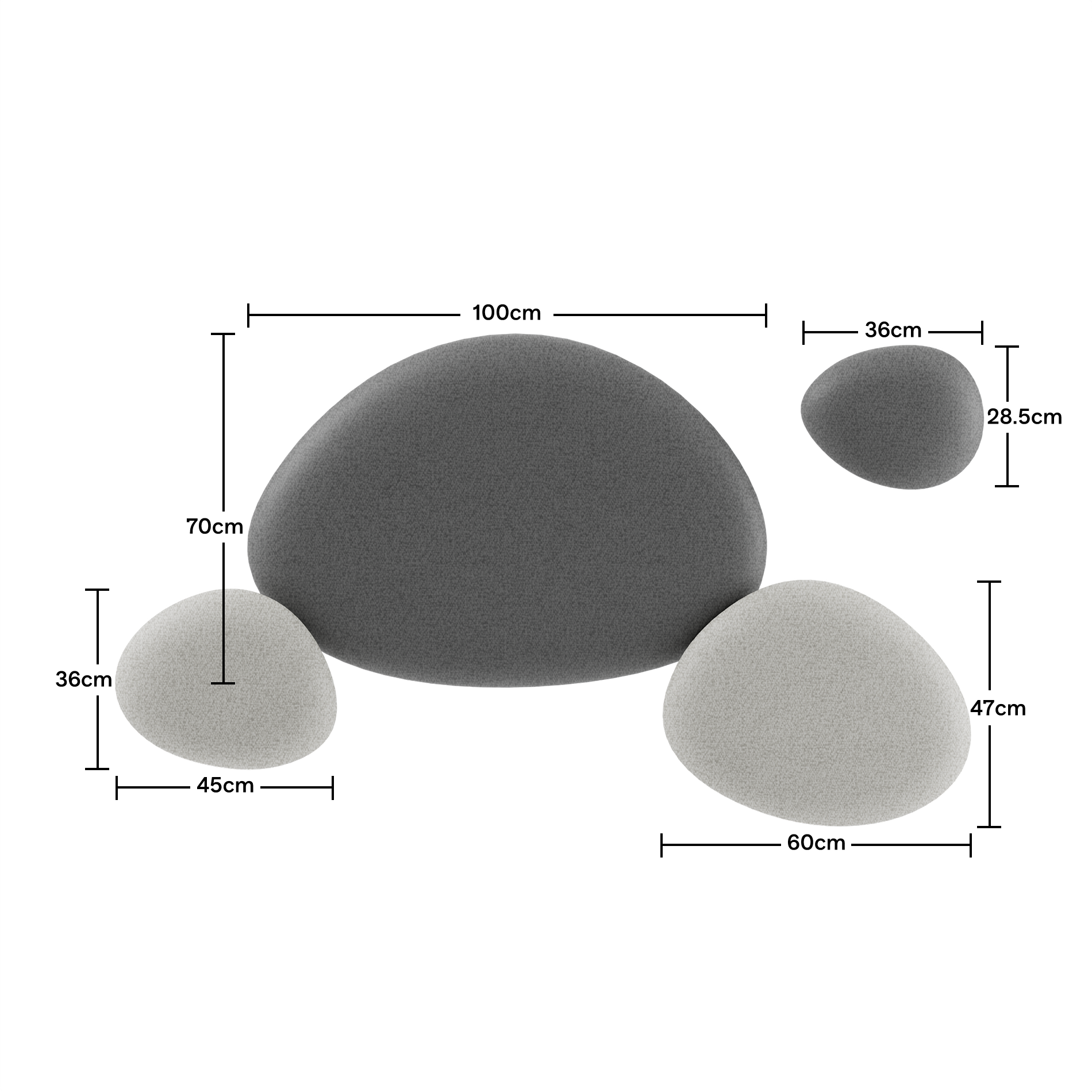 Folio Pebble - ensemble de panneaux de plafond acoustiqueDark Grey / Pebble Grey