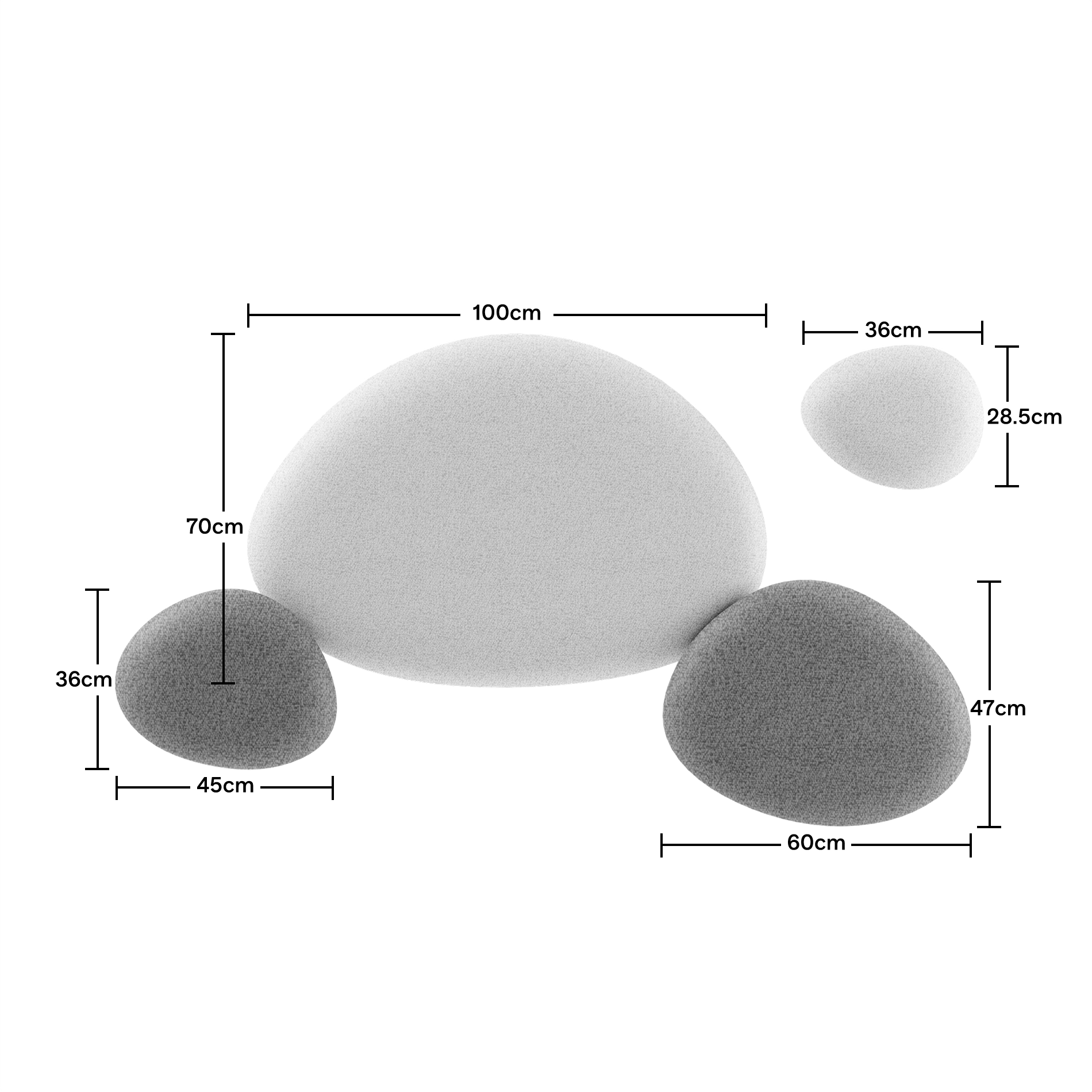 Folio Pebble - ensemble de panneaux de plafond acoustiquePebble Grey / Dark Grey