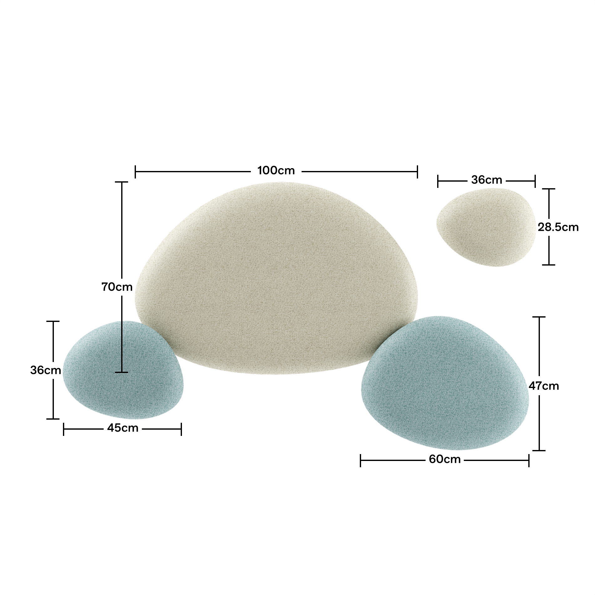 Folio Pebble - Wall panelsBeige / Teal