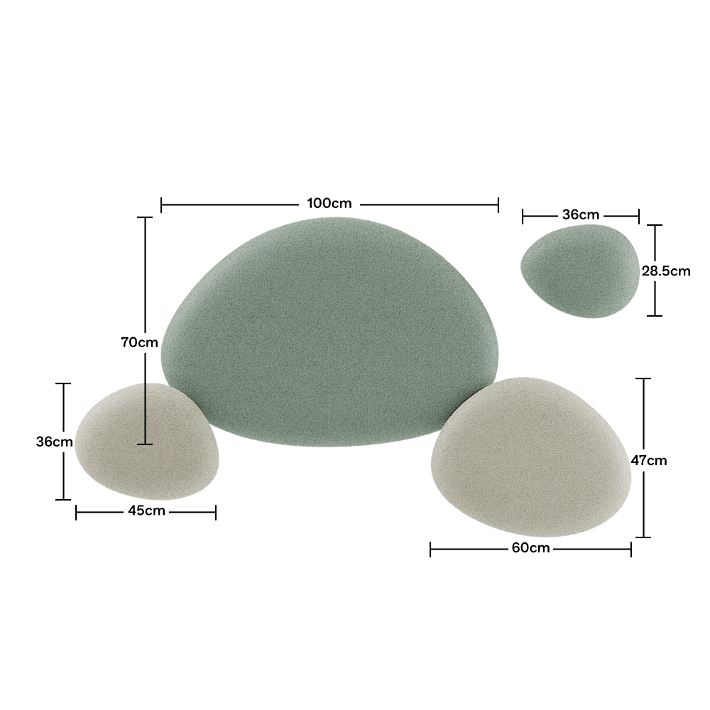 Folio Pebble - ensemble de panneaux de plafond acoustiqueTeal / Beige