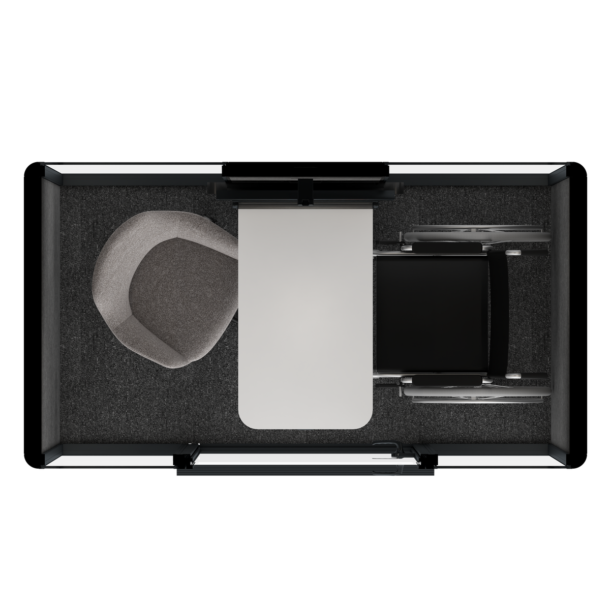 Accessibility BoothPowder Coated / Pet Board Dark Grey / Adjustable Table Only | +1 Office Chair
