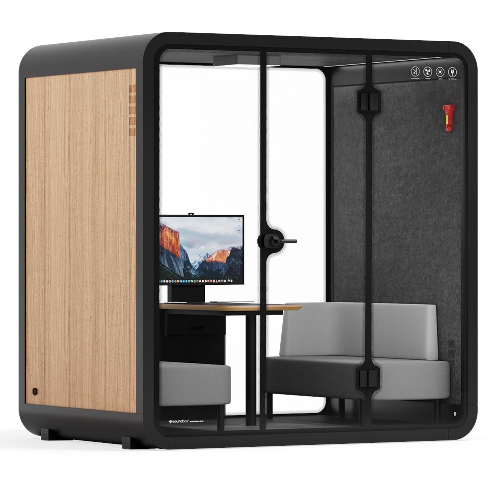 Quell - 4 persoons vergadercabineHout / Donkergrijs / Luxe