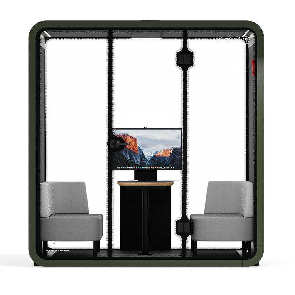 Quell - 4 persoons vergadercabineGroen / Donkergrijs / Luxe