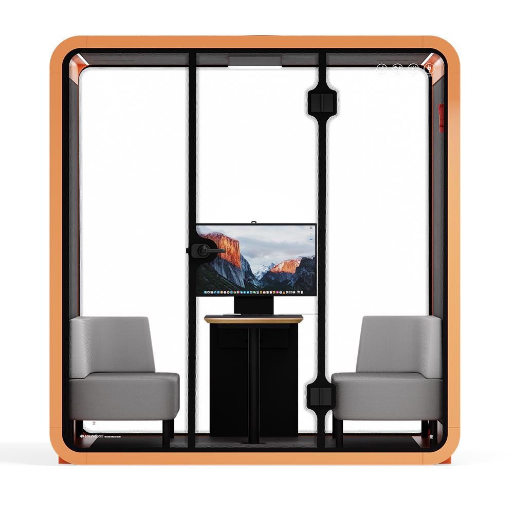 Quell - 4 persoons vergadercabineOranje / Donkergrijs / Luxe