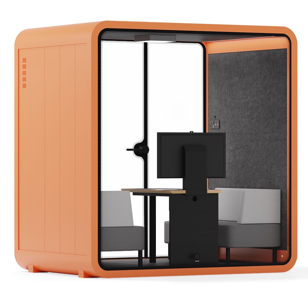 Quell - 4 persoons vergadercabineOranje / Donkergrijs / Luxe