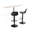 Standing-height desk with two black stools for 1-2 person phone booths by Soundbox Store – ergonomic workspace setup