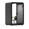Black Quell 2-Person Office Phone Booth by Soundbox Store – soundproof office pod for meetings and focused work